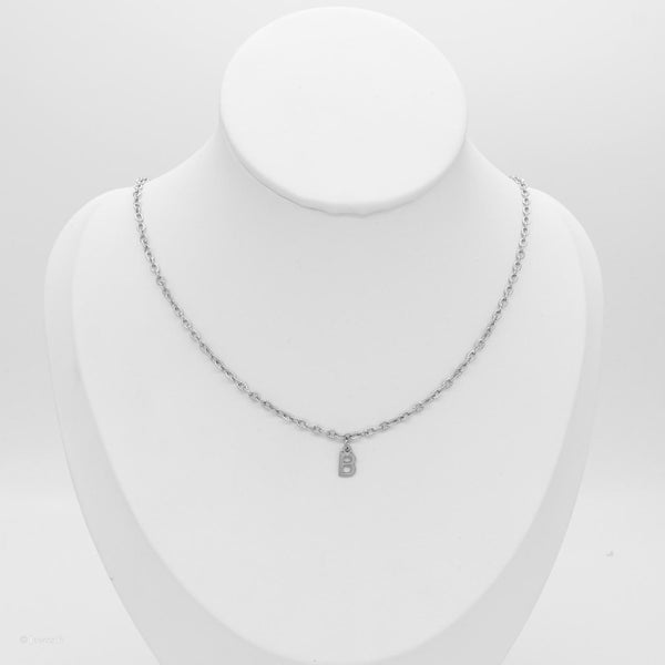 Initiale Argenté - Collier personnalisable en acier inoxydable