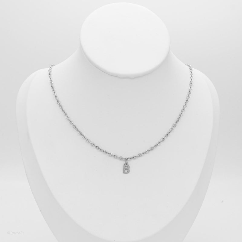 Initiale Argenté - Collier personnalisable en acier inoxydable