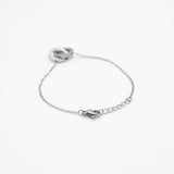 Bracelet Bella en acier inoxydable et zircone argent.