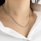 Collier Figaro en acier inoxydable doré et largeur de mailles 2 mm.