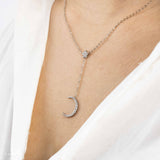 Collier Moonlight en acier inoxydable et zircone argent.