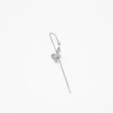 Ear cuff Nuptial en acier inoxydable et zircone argent.