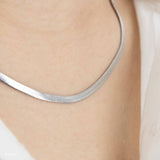 Collier Snake en acier inoxydable argent.