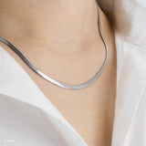 Collier Snake en acier inoxydable argent.