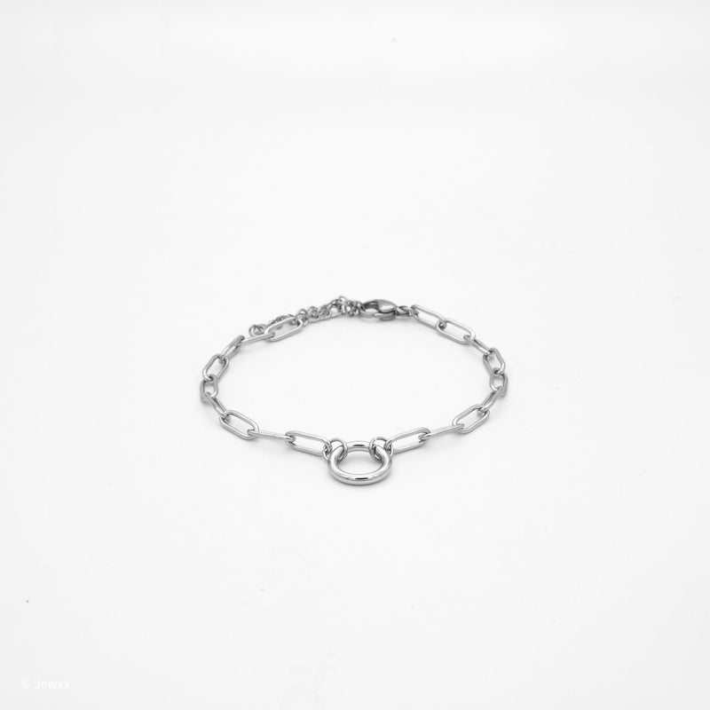 Bracelet Street en acier inoxydable argent.