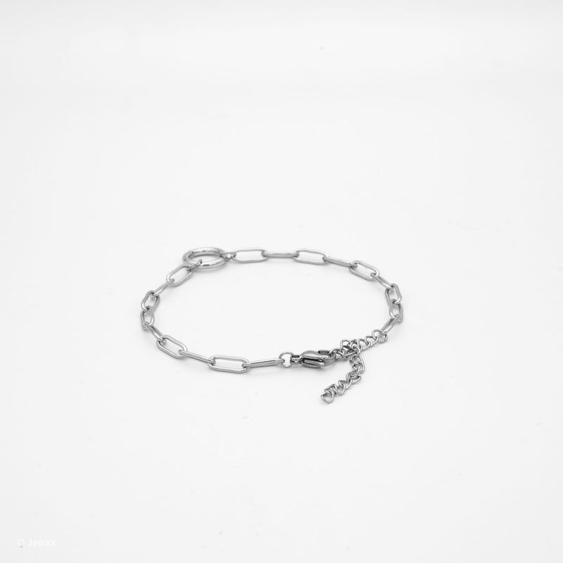 Bracelet Street en acier inoxydable argent.