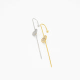 Ear cuff Valentine en acier inoxydable et zircone doré et argent.