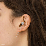 Ear cuff Valentine en acier inoxydable et zircone argent.