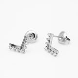 Boucles Vibe en acier inoxydable et zircone argent.